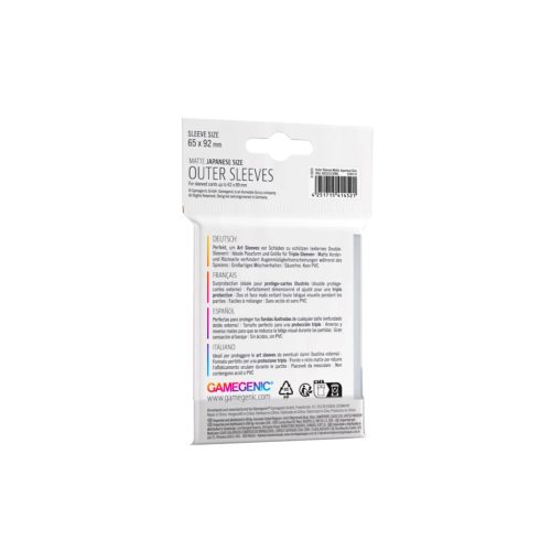 Gamegenic Outer Sleeves Matte külső kártyavédő Japanese / Yu-Gi-Oh! méretű 60 db - Átlátszó