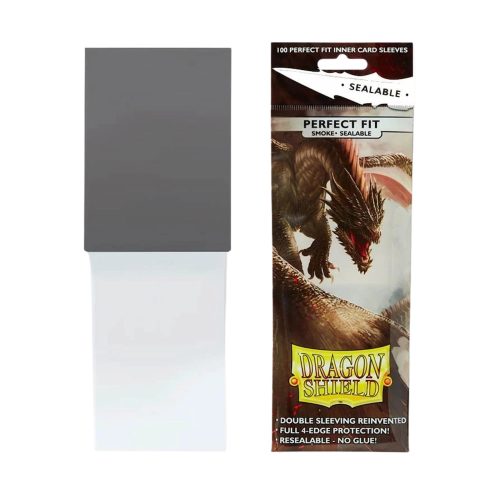 Dragon Shield Perfect Fit zárható belső kártyavédő standard méretű 100 db - Smoke